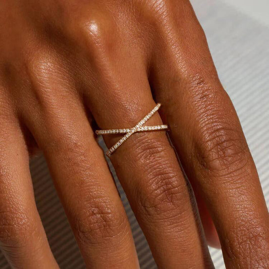 Nia Gold Diamant Kreuz Ring