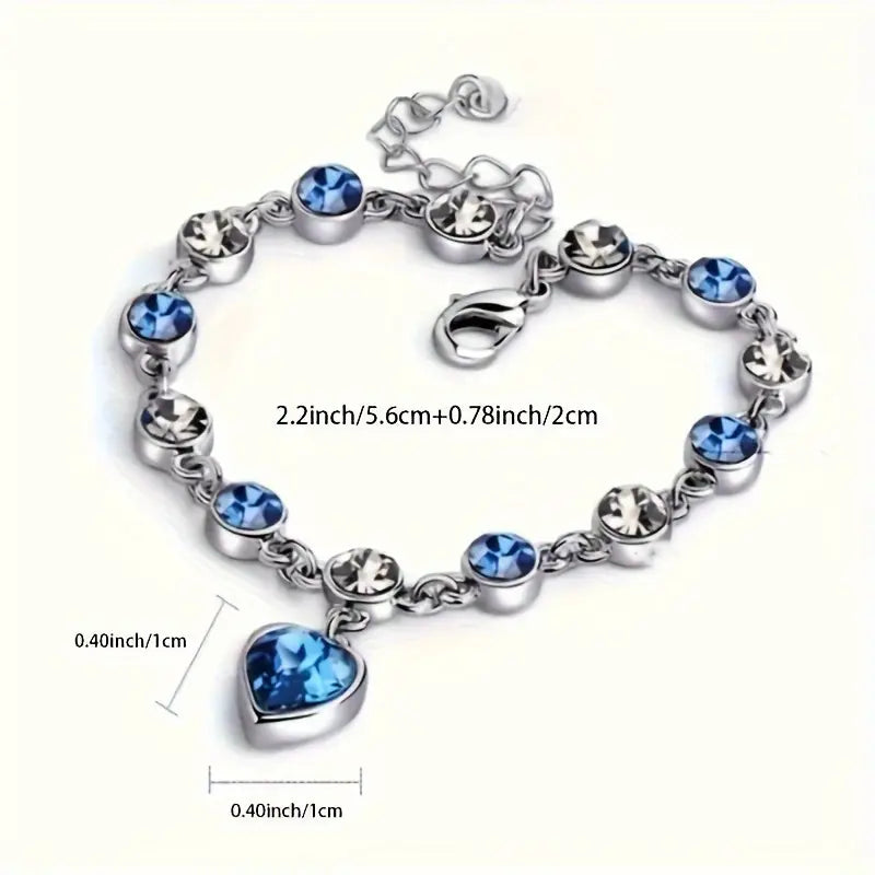 Ocean Herz Glow Armband | Weißgold