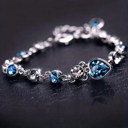 Ocean Herz Glow Armband | Weißgold