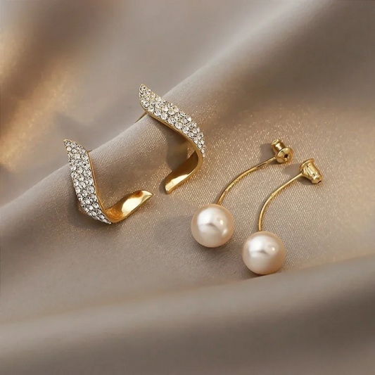 Chic Gold Perlen Tropfenohrringe