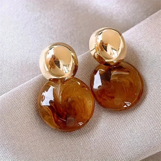 Aurélie Amber Tropfenohrringe | Gold