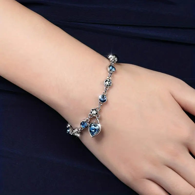 Ocean Herz Glow Armband | Weißgold