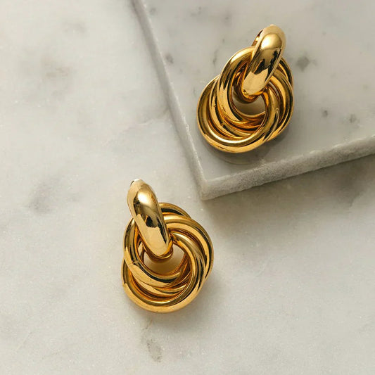 Statement Ineinandergreifend Ohrringe | Gold