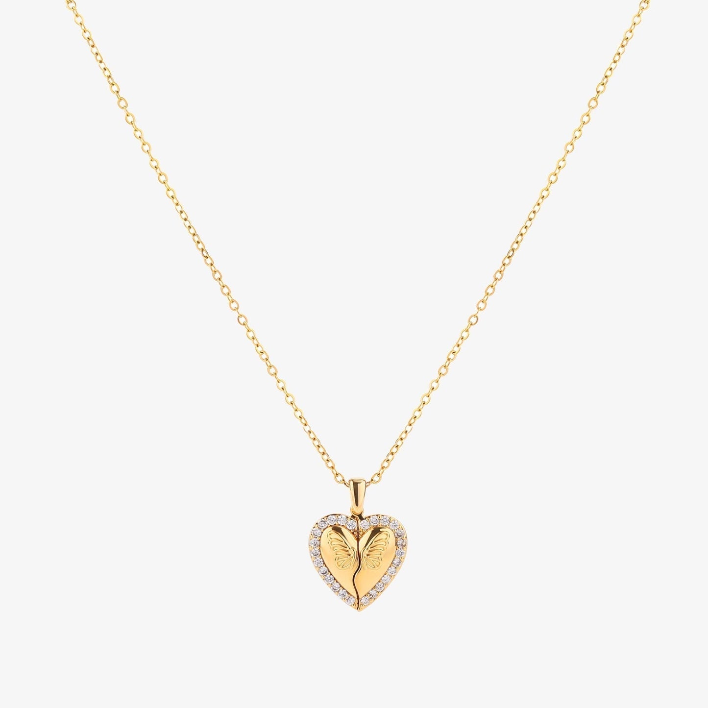 Schmetterlings Herz Halskette | Gold
