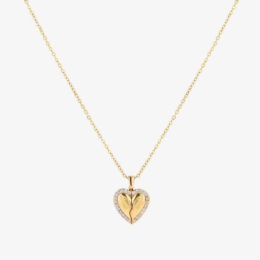 Schmetterlings Herz Halskette | Gold