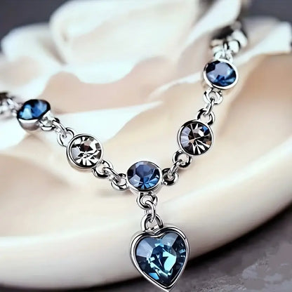 Ocean Herz Glow Armband | Weißgold