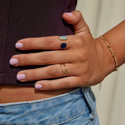 Gold Minimalistisch Wickel Ring
