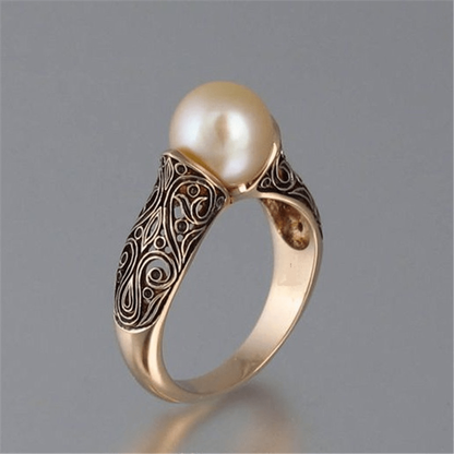 Zeitlos Vintage Perlen Goldring