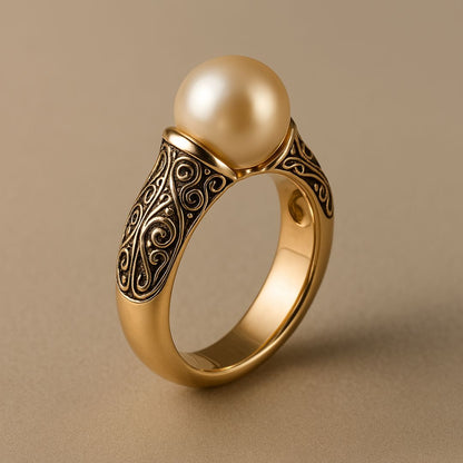Gold Filigran Perlen Ring